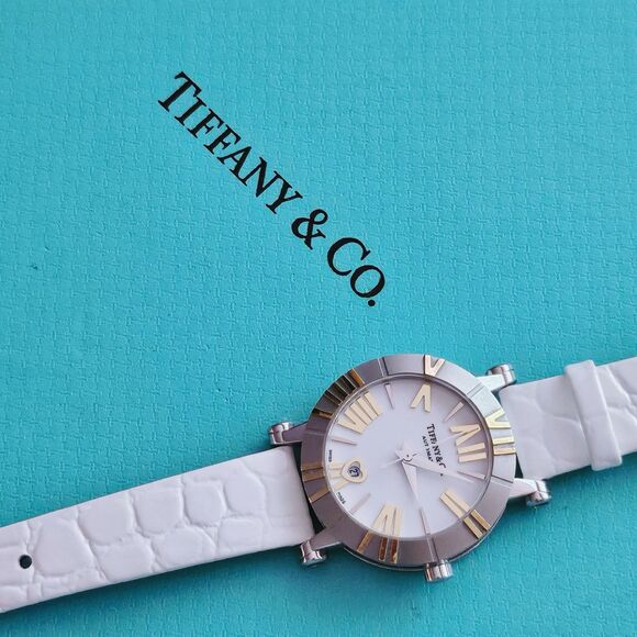 RARE Tiffany & Co. Stainless Steel Ceramic 18k Gold 30mm Atlas Automatic Watch. - Picture 11 of 11